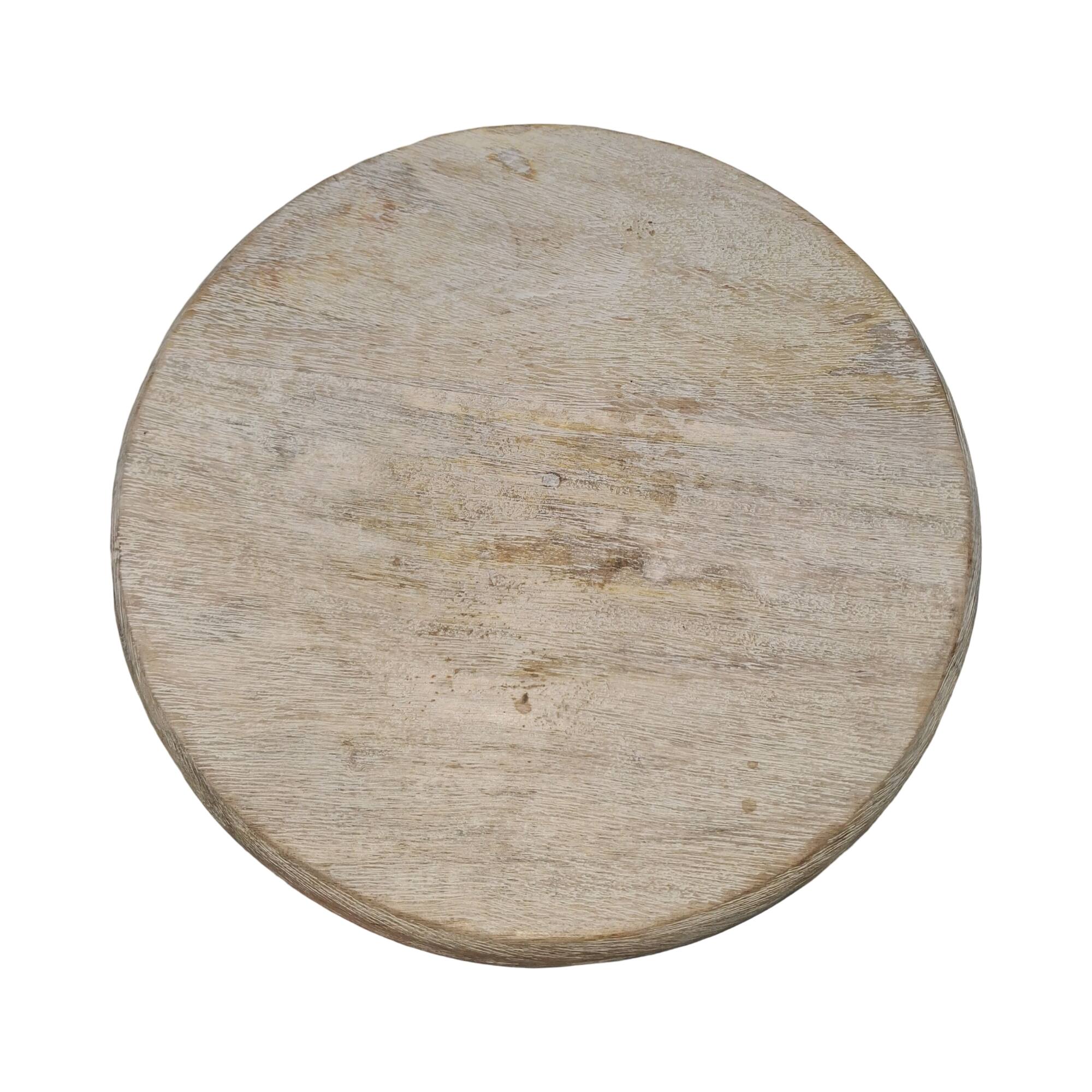 12" Whitewashed Shallow Decorative Wood Bowl by Ashland®